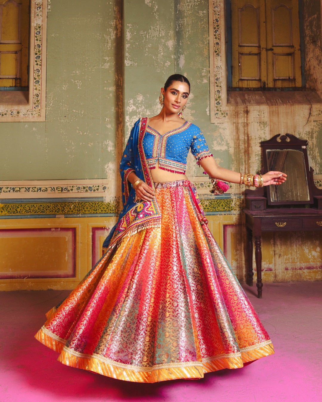 BANARASI LAHER LAMPI LEHENGA SET