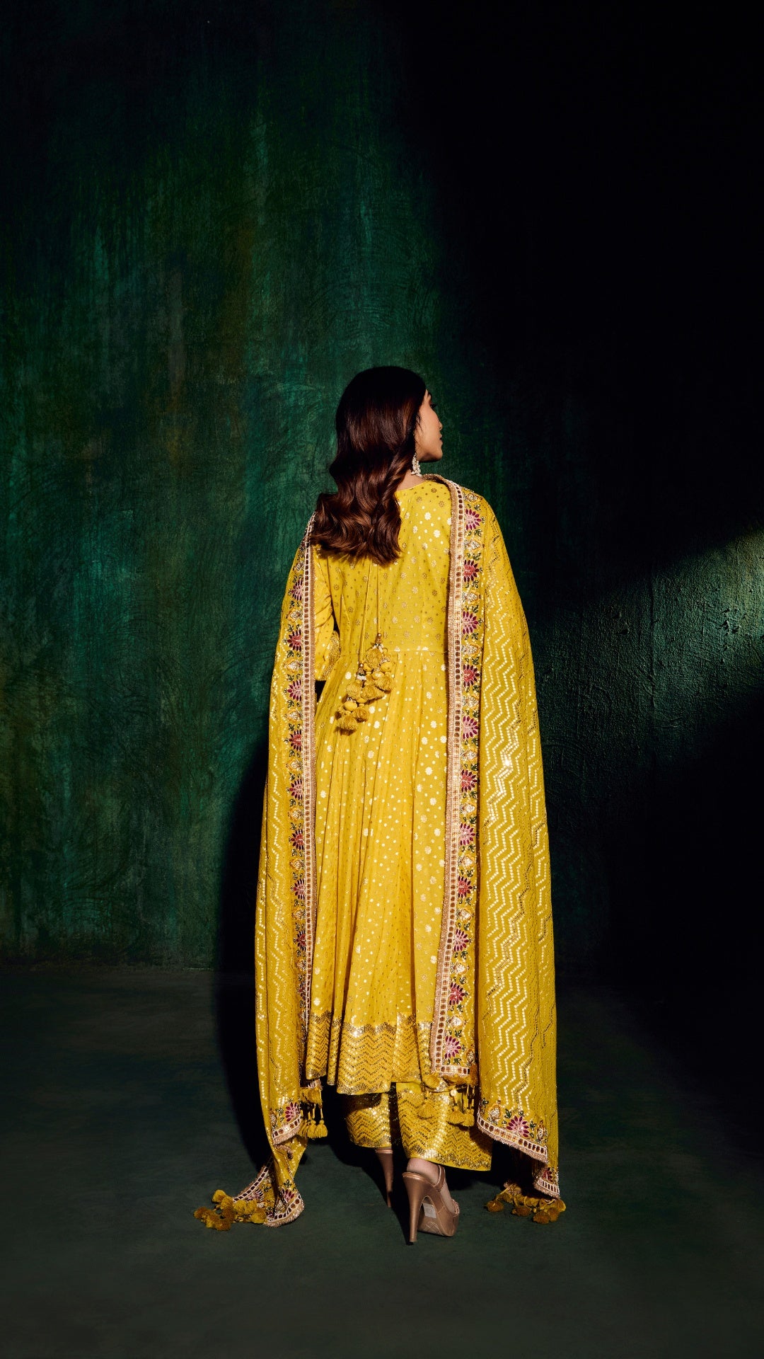 TISSU AARIE KALIDAR ANARKALI WITH HAND EMBROIDERY DUPPTA