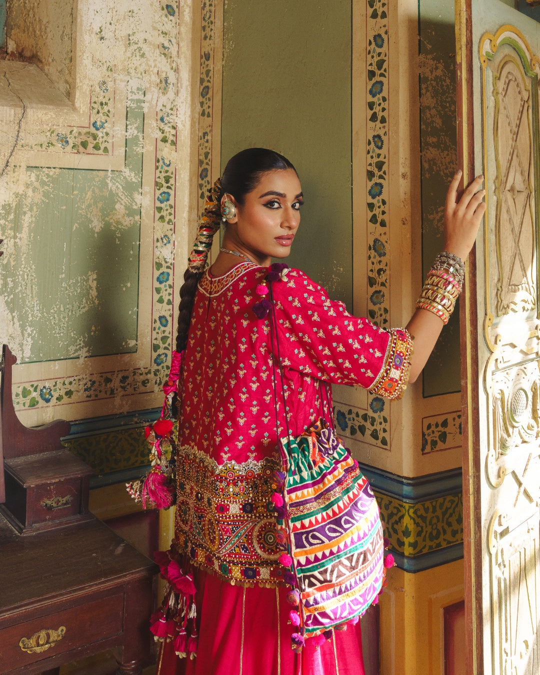 JHILMIL'S SIGNATURE LONG PINK EK TAAR LEHENGA & TOP