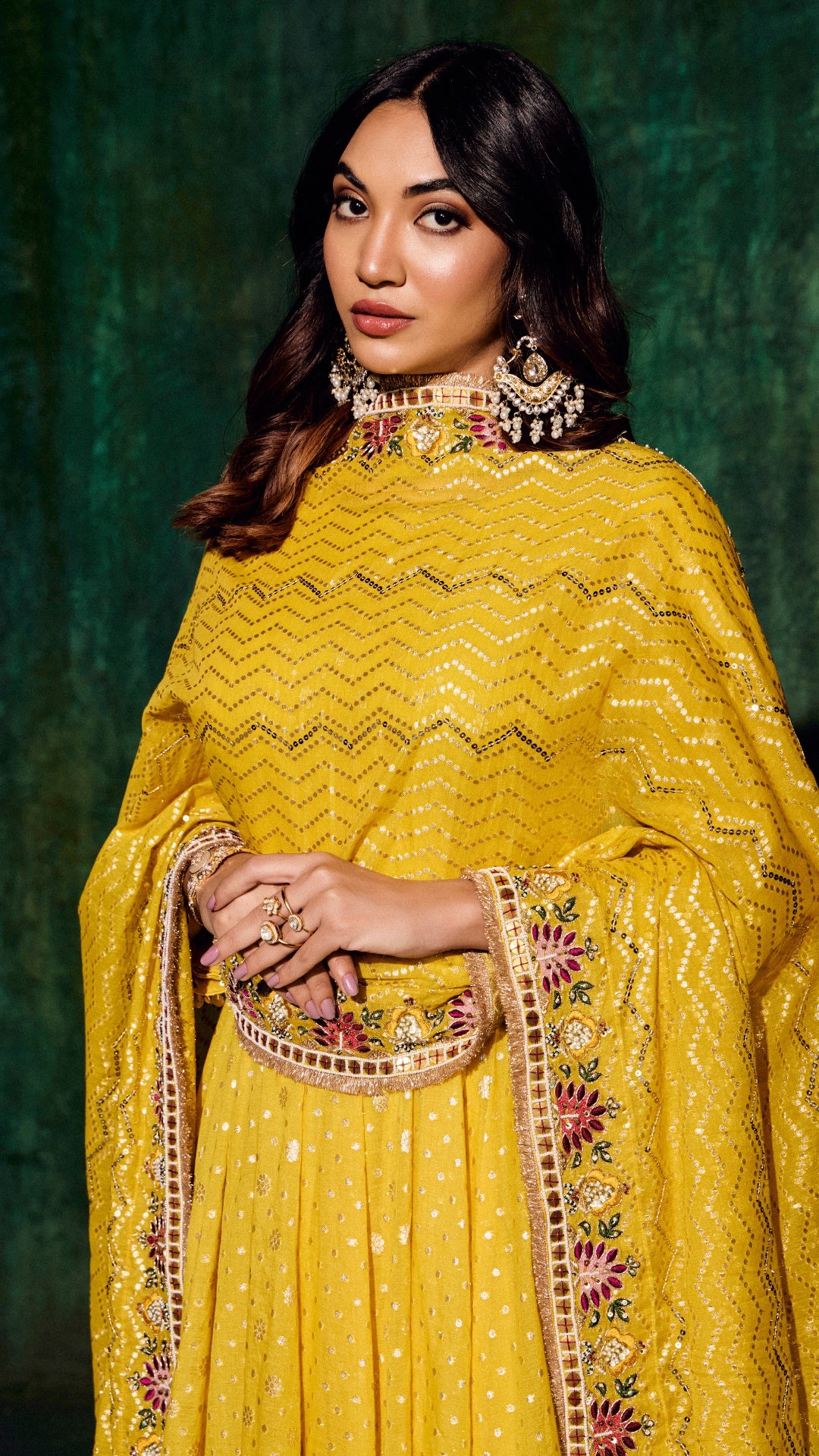 TISSU AARIE KALIDAR ANARKALI WITH HAND EMBROIDERY DUPPTA