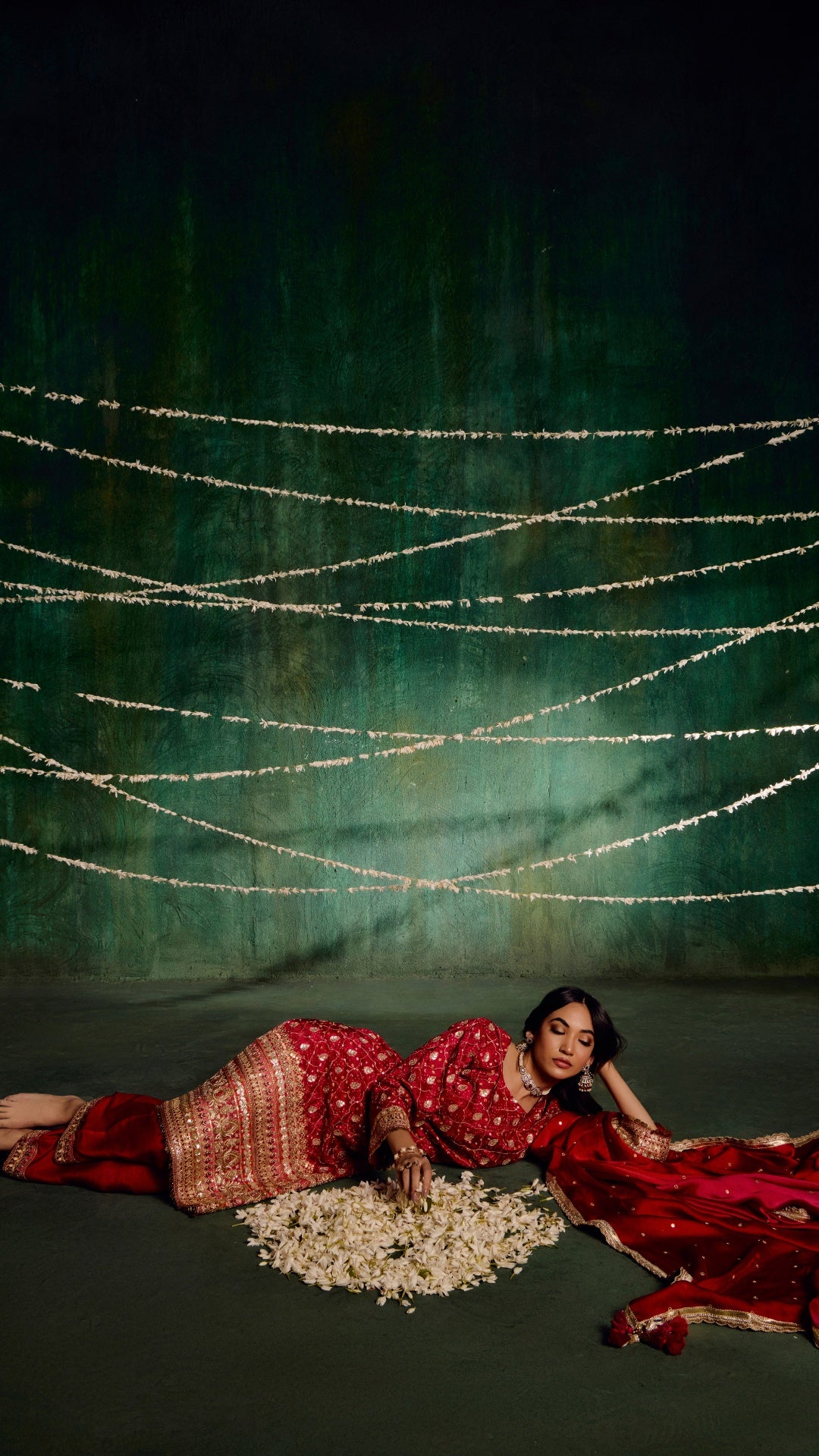 RED AARI ZARDOZI HANDWORK KALI DRESS
