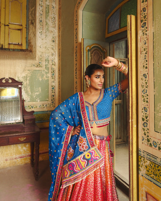 BANARASI LAHER LAMPI LEHENGA SET
