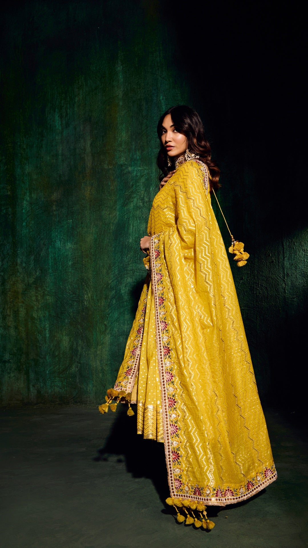 TISSU AARIE KALIDAR ANARKALI WITH HAND EMBROIDERY DUPPTA